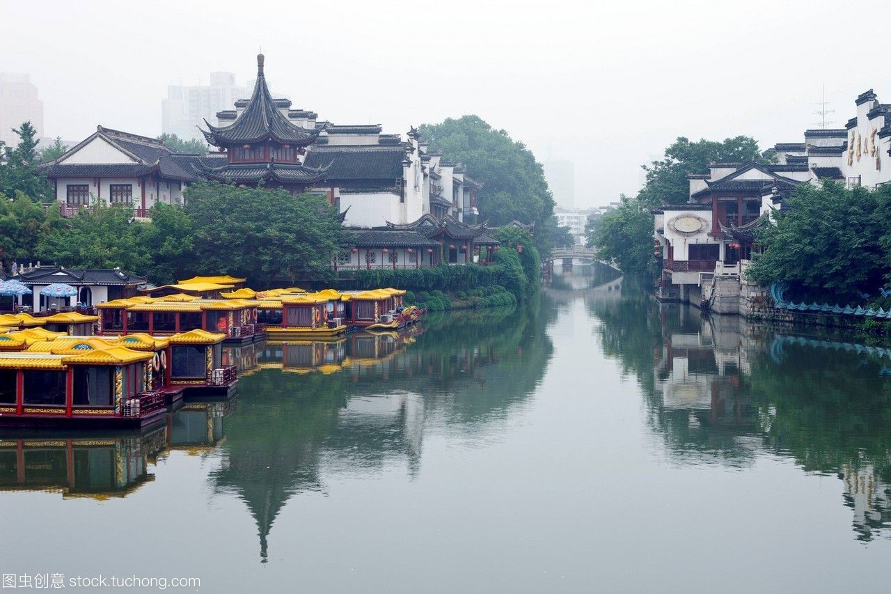 秦淮河,位于中国江苏省南京市夫子庙前
